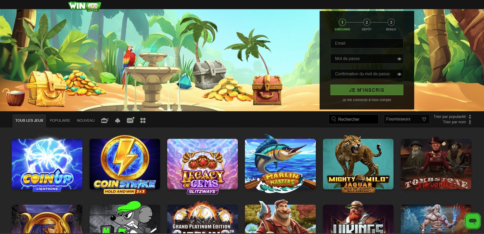 Bienvenue sur Winoui Casino en ligne.